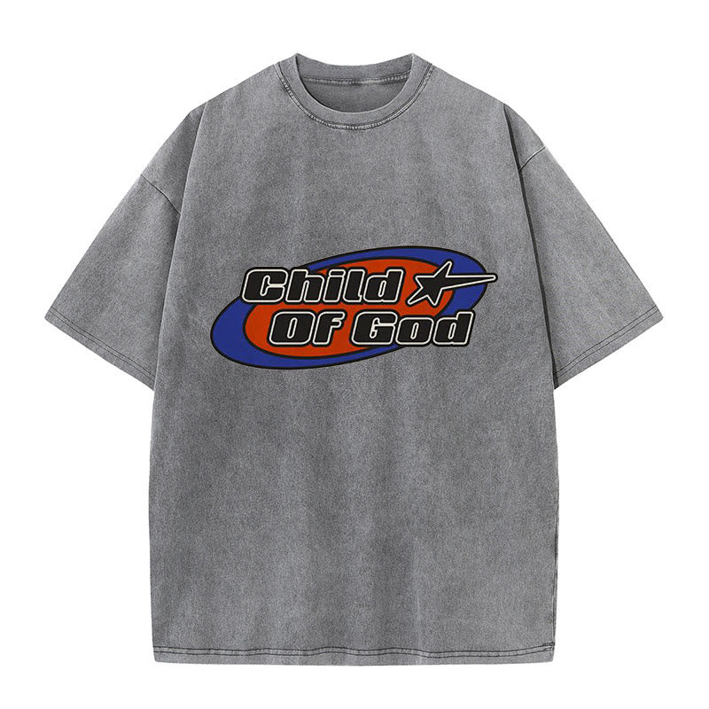 Christianartworkshop Child of God Graphic Unisex Washed T-Shirt - Grey - 5XL - image 7