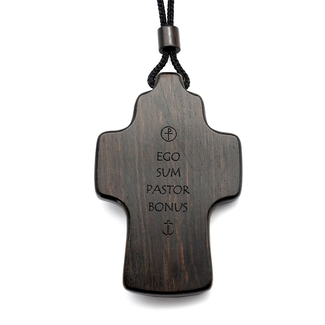 Christianartworkshop Handmade Good Shepherd Jesus With Wood Cross Necklace: A Symbol of Faith and Craftsmanship - image 8