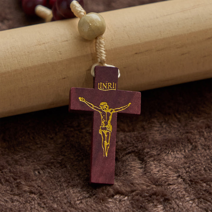 Christianartworkshop 10mm Wine Wooden Beads Traditional Rosary: A Timeless Spiritual Companion - image 4