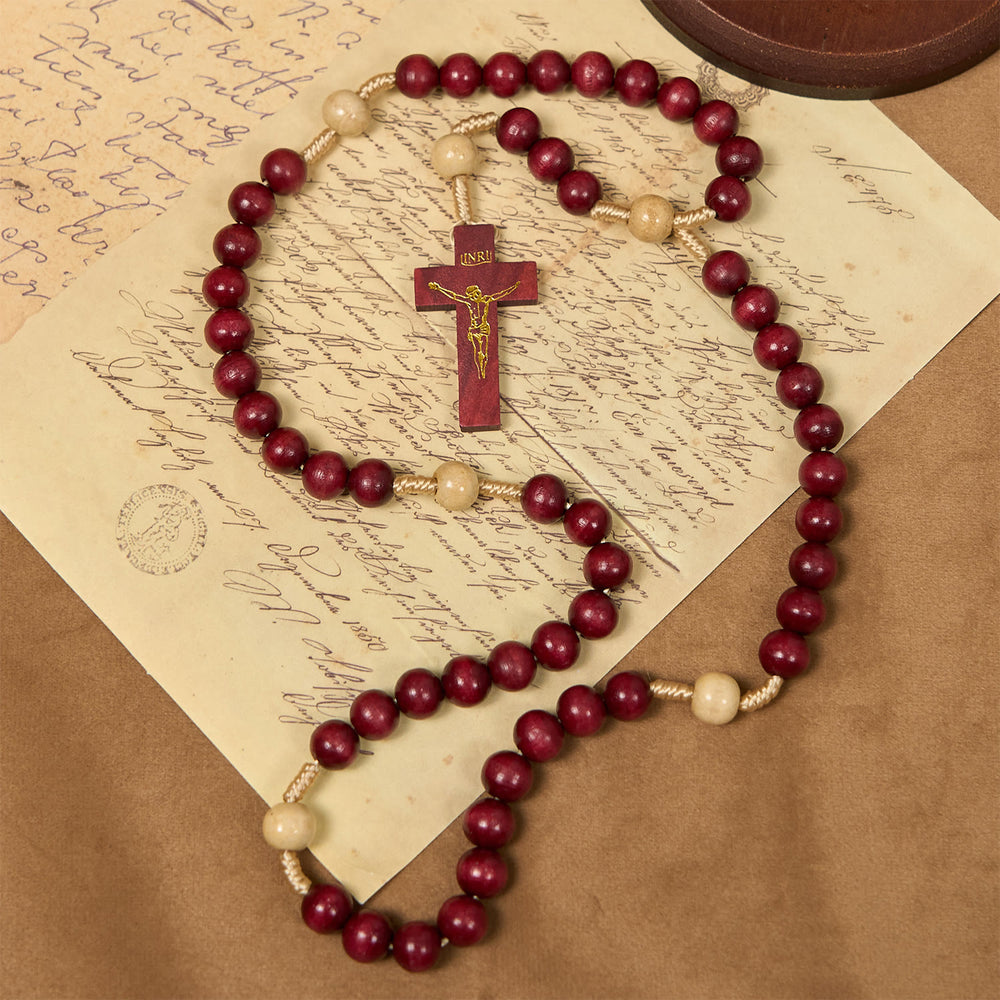 Christianartworkshop 10mm Wine Wooden Beads Traditional Rosary: A Timeless Spiritual Companion - image 1
