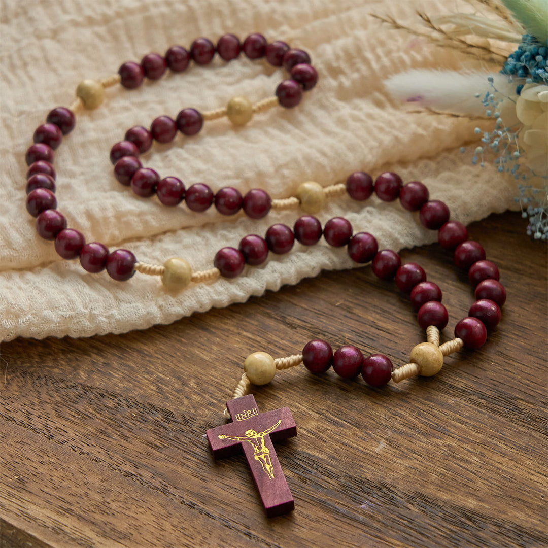 Christianartworkshop 10mm Wine Wooden Beads Traditional Rosary: A Timeless Spiritual Companion - image 6