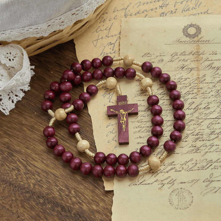 Christianartworkshop 10mm Wine Wooden Beads Traditional Rosary: A Timeless Spiritual Companion - image 2