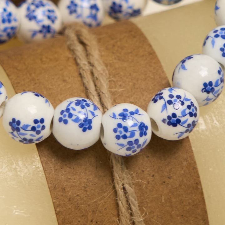 Christianartworkshop Blue & White Beaded Floral Bracelet with Miraculous Medal - image 5