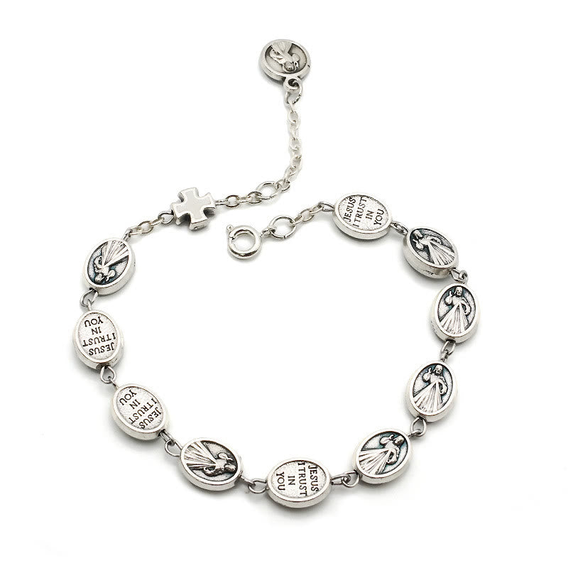 Christianartworkshop St. Benedict, Miraculous Medal & Cross Classic Bracelet: A Timeless Token of Divine Protection - Yeshua Savior - White - image 6