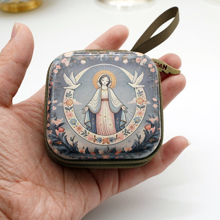 Christianartworkshop 9 Patterns Cartoon Style Square Rosary Cases: A Beautiful Blend of Faith and Function - image 4