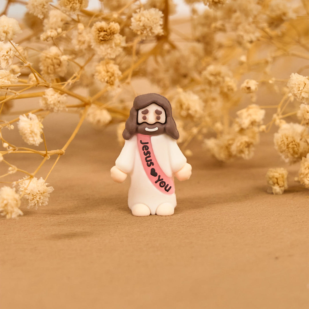 Christianartworkshop 5/10/20/30pcs Glow-in-the-dark Colorful Mini Jesus Figurine with Jesus Love you - image 4