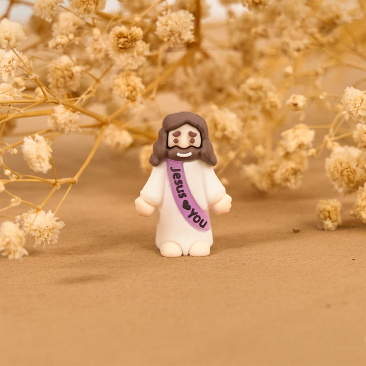 Christianartworkshop 5/10/20/30pcs Glow-in-the-dark Colorful Mini Jesus Figurine with Jesus Love you - image 6