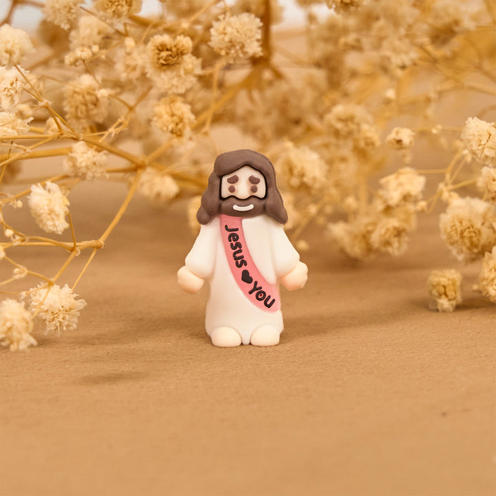 Christianartworkshop 5/10/20/30pcs Glow-in-the-dark Colorful Mini Jesus Figurine with Jesus Love you - image 4