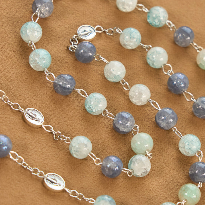 Christianartworkshop Handmade Original Grey Blue Rosary with Miraculous Medal: A Unique Expression of Faith - image 9