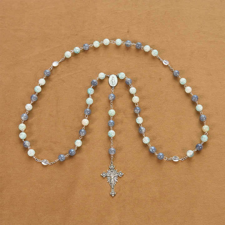Christianartworkshop Handmade Original Grey Blue Rosary with Miraculous Medal: A Unique Expression of Faith - image 13