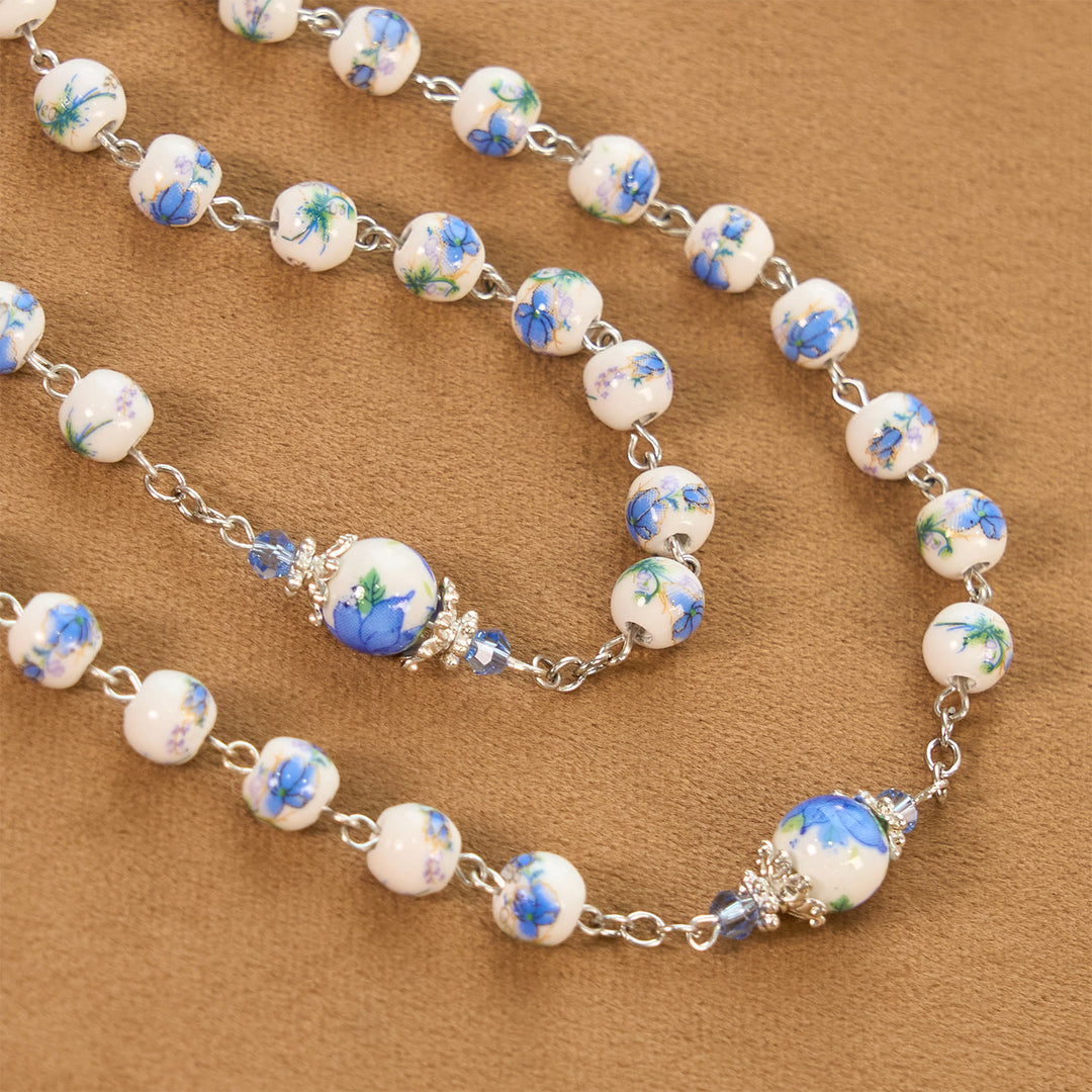 Christianartworkshop Handmade Floral Lily of the Vally Beads Rosary: Divine Peace Gem - image 8