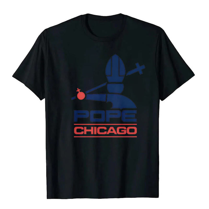 Christianartworkshop Pope Chicago Round Neck T-shirt - Black - 2XL - image 9
