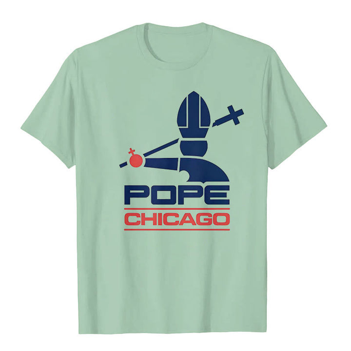 Christianartworkshop Pope Chicago Round Neck T-shirt - Light Green - 2XL - image 4