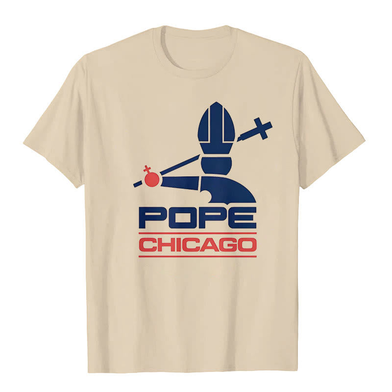 Christianartworkshop Pope Chicago Round Neck T-shirt - Apricot - 2XL - image 6