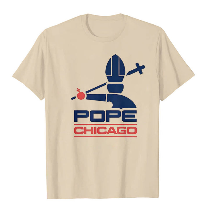 Christianartworkshop Pope Chicago Round Neck T-shirt - Apricot - 2XL - image 6