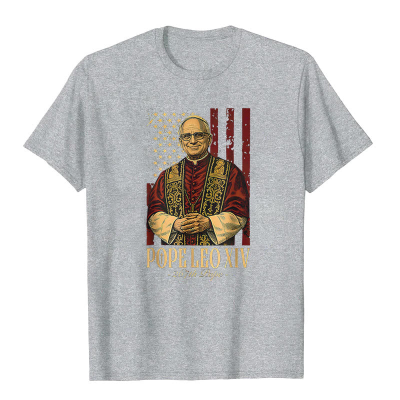 Christianartworkshop American Cardinal Robert Prevost Pope Leo XIV Unisex T-shirt - Light Gray - 2XL - image 4