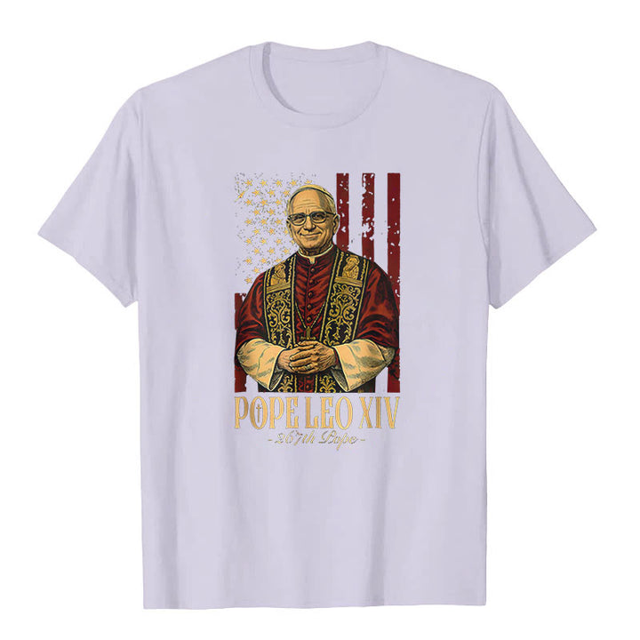 Christianartworkshop American Cardinal Robert Prevost Pope Leo XIV Unisex T-shirt - Light Purple - 2XL - image 5