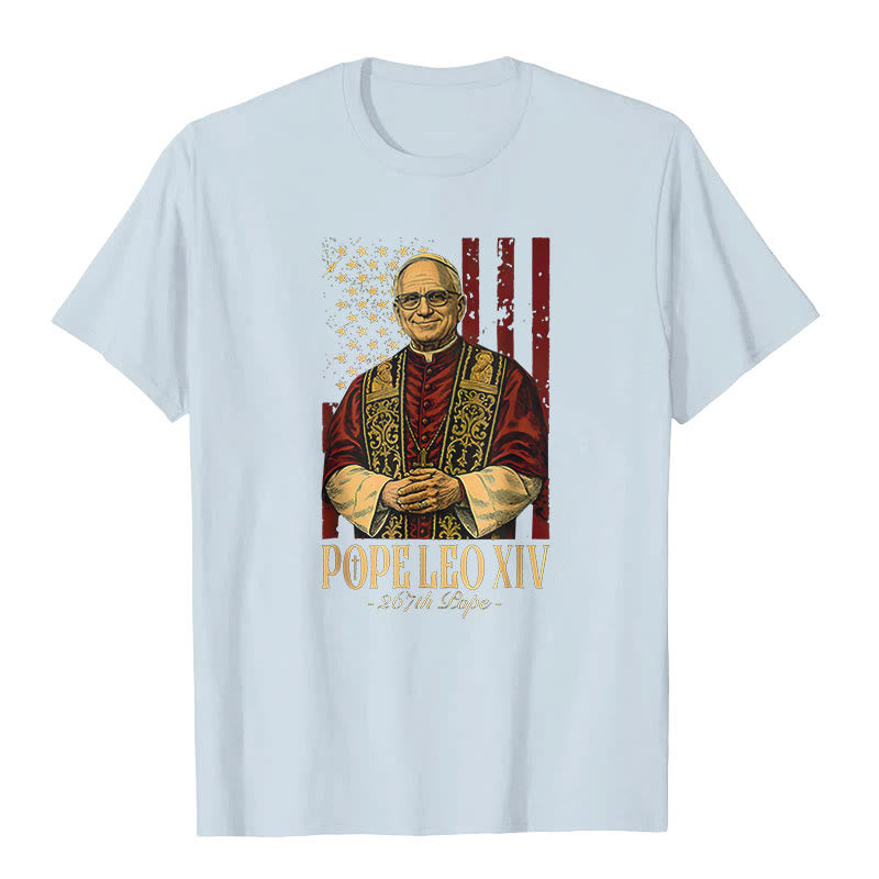 Christianartworkshop American Cardinal Robert Prevost Pope Leo XIV Unisex T-shirt - Light Blue - 2XL - image 3