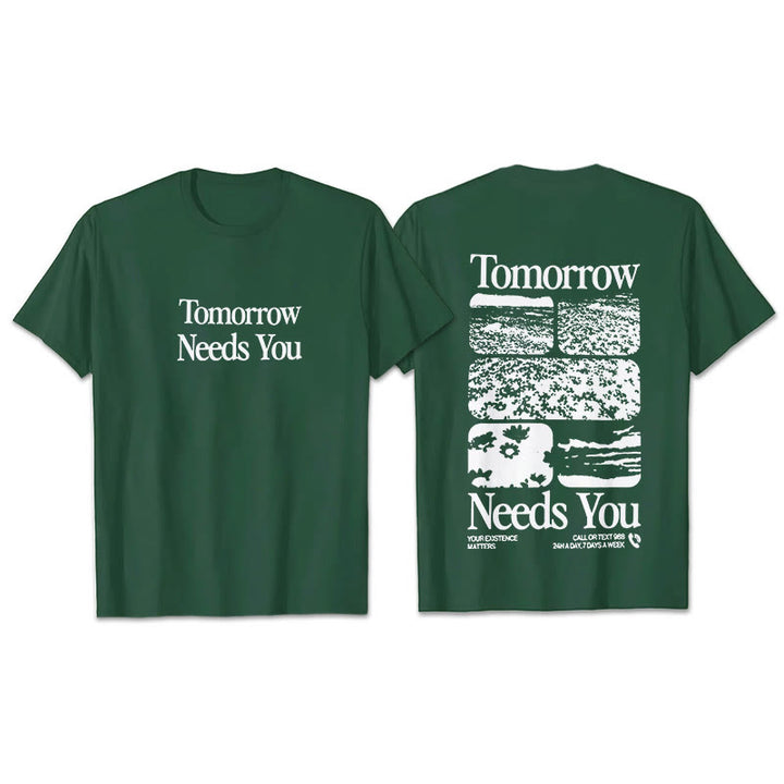 Christianartworkshop Tomorrow Needs You T-Shirt - Dark Green - 2XL - image 4