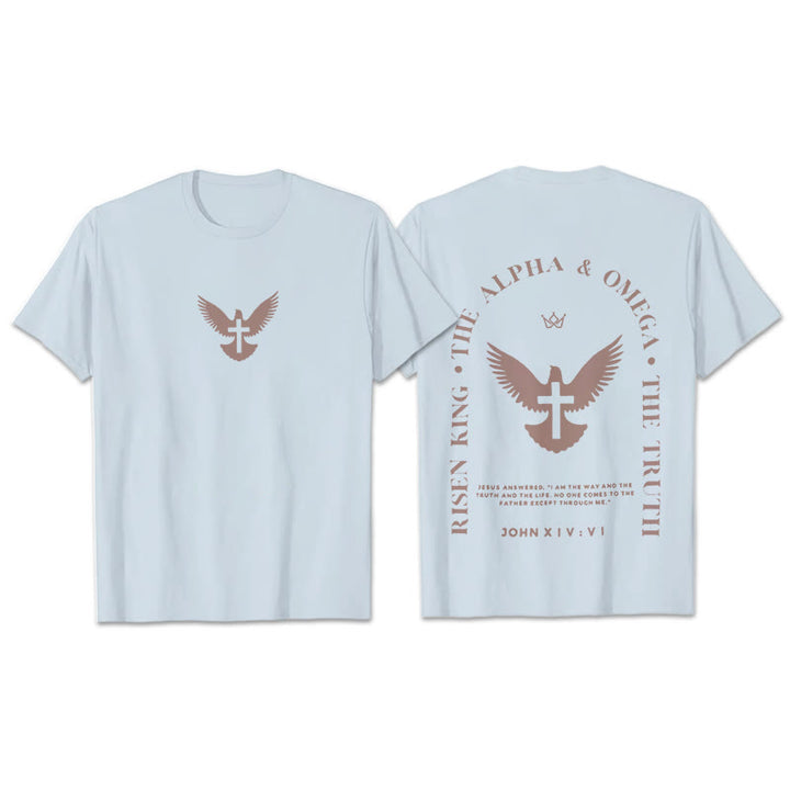 Christianartworkshop Jesus Is The Way The Truth The Life Cotton T-Shirt - Blue - 2XL - image 15