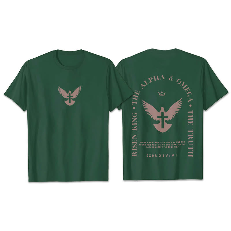 Christianartworkshop Jesus Is The Way The Truth The Life Cotton T-Shirt - Dark Green - 2XL - image 23