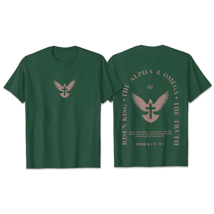 Christianartworkshop Jesus Is The Way The Truth The Life Cotton T-Shirt - Dark Green - 2XL - image 23