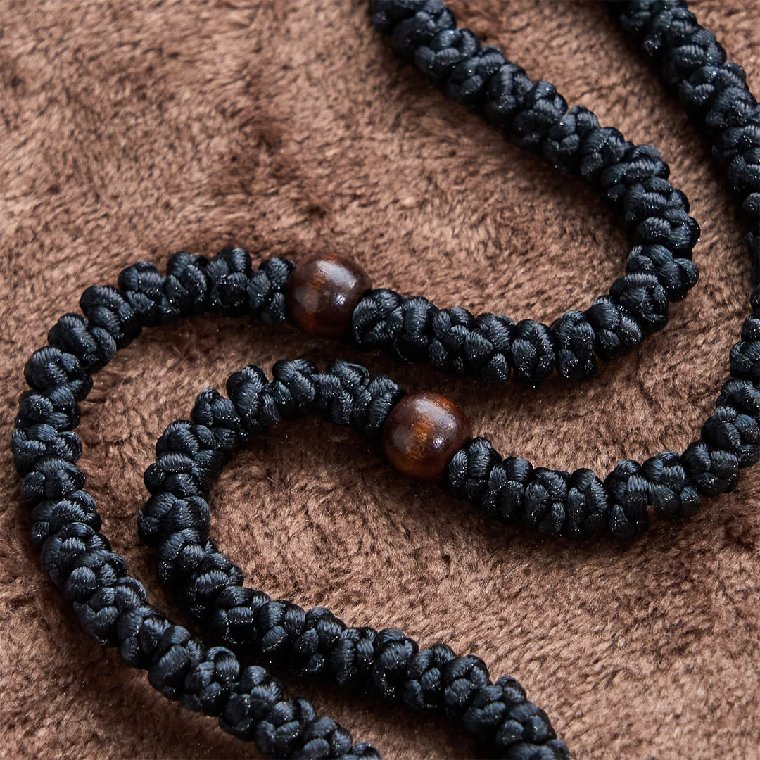 Christianartworkshop Blue & Black Cross 100 Blessing Knots String Necklace: Cherished Symbol of Holy Blessing - image 15