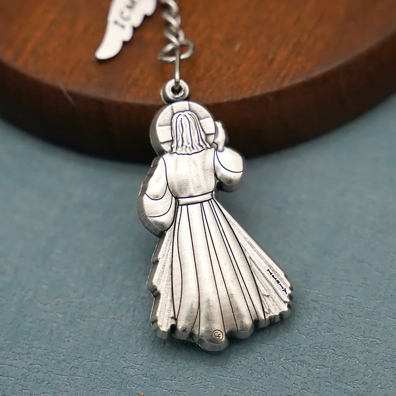 Christianartworkshop Exquisite Enamel - Inlaid Jesus & Divine Mercy Keychain: Reminder of God's Love - image 4