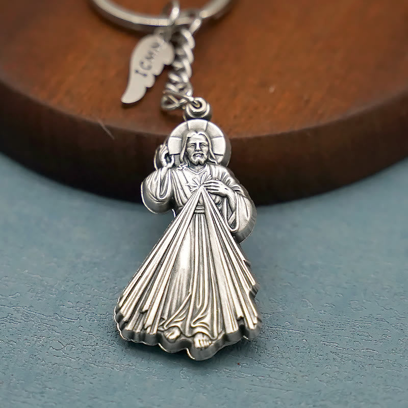 Christianartworkshop Exquisite Enamel - Inlaid Jesus & Divine Mercy Keychain: Reminder of God's Love - image 5