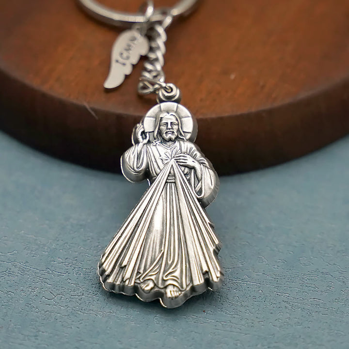 Christianartworkshop Exquisite Enamel - Inlaid Jesus & Divine Mercy Keychain: Reminder of God's Love - image 5