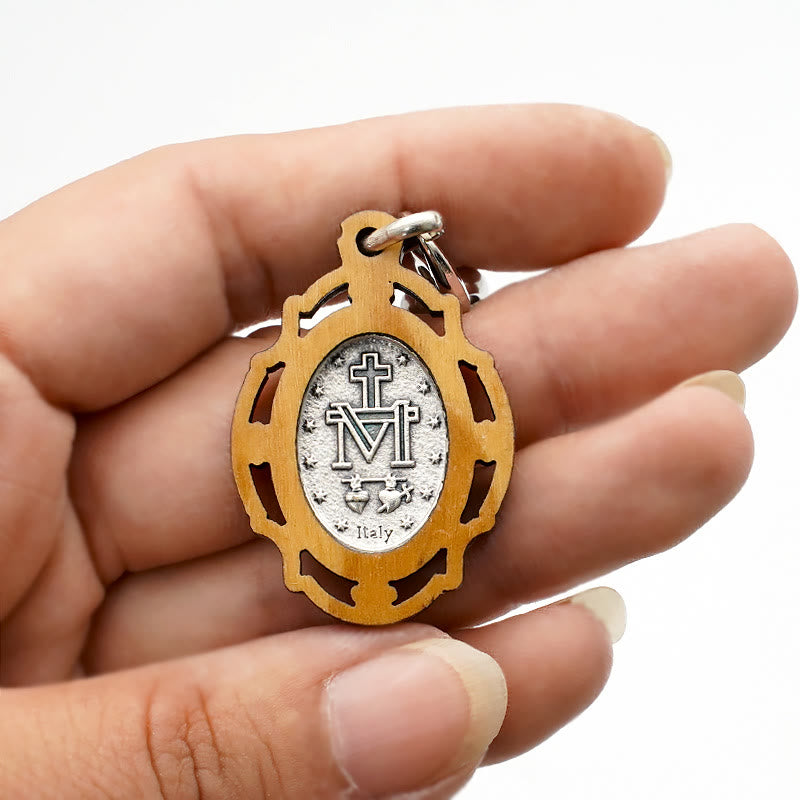 Christianartworkshop Enamel Double-Sided Miraculous Medal & Virgin Mary Keychain: Gleaming Symbol of Hope and Restoration - image 6