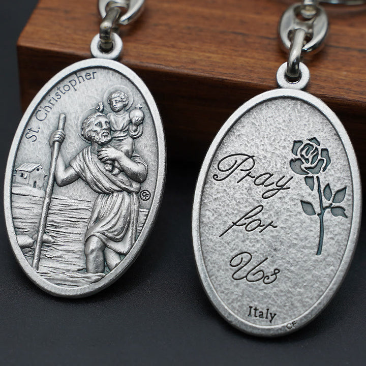 Christianartworkshop Artistic Metal Crafted St. Christopher Keychain: Heirloom of Traveler's Blessings - image 1