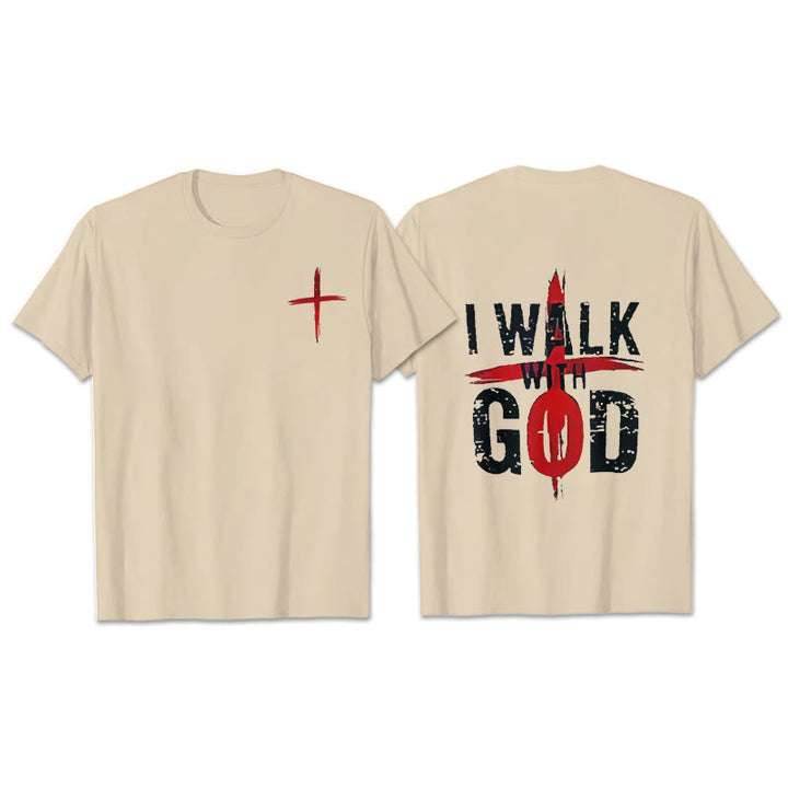 Christianartworkshop I'll Walk With God T-Shirt - Beige - 2XL - image 6