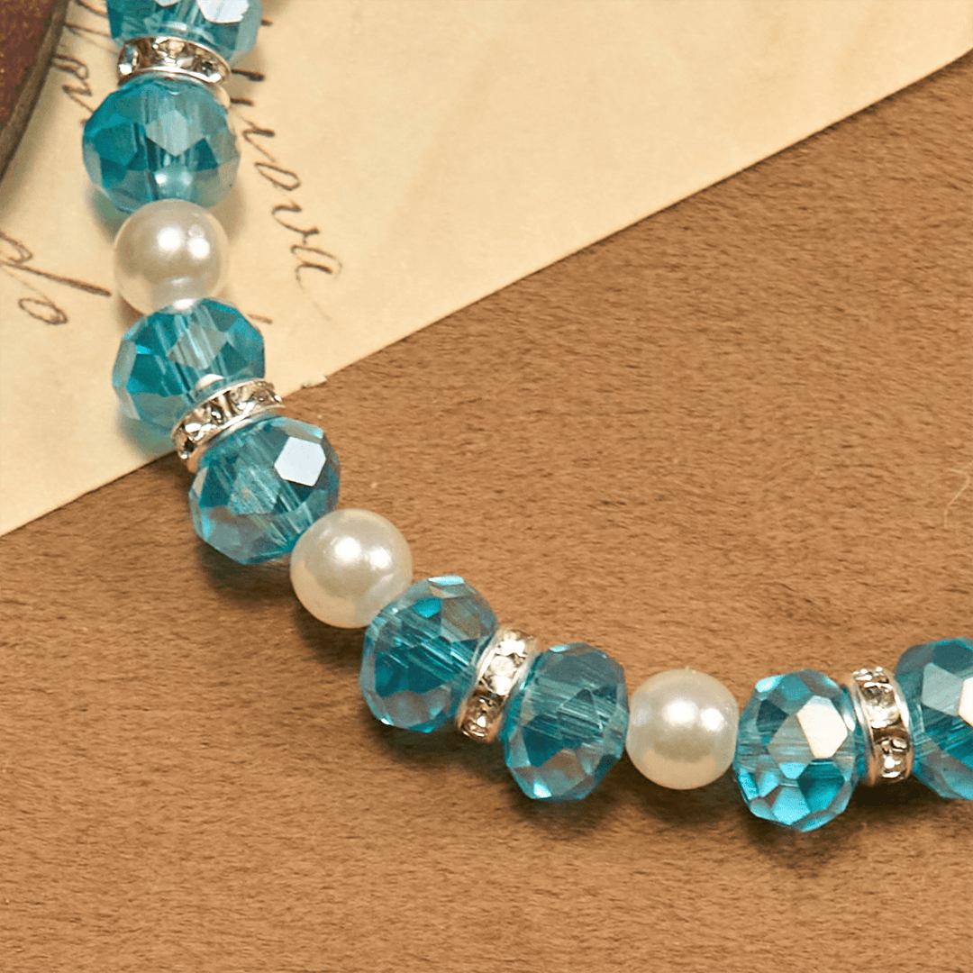 Christianartworkshop Modern Clear Crystal Stretch Braceletwith Crucifix & Miraculous Medal: Contemporary Faith Statement - image 5