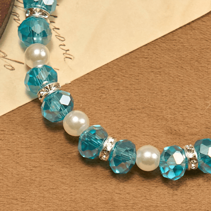 Christianartworkshop Modern Clear Crystal Stretch Braceletwith Crucifix & Miraculous Medal: Contemporary Faith Statement - image 5