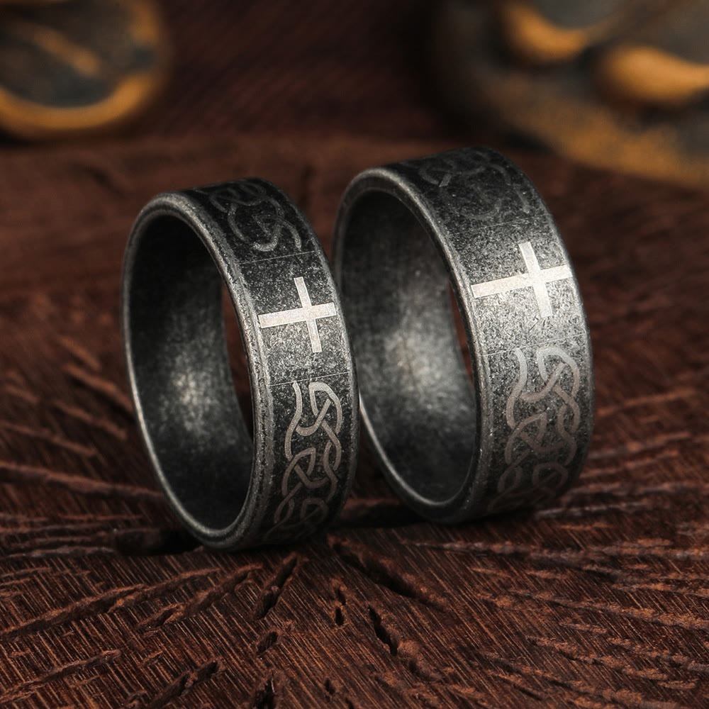 Christianartworkshop Artisanal Aged 925 Silver Ring with Celtic Knot & Cross: Expression of Faithful Identity - image 2