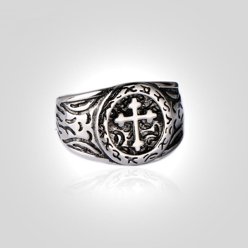 Christianartworkshop Classic 925 Silver Cross Ring with Ornate Patterns: Handmade Relic of Faith - image 6