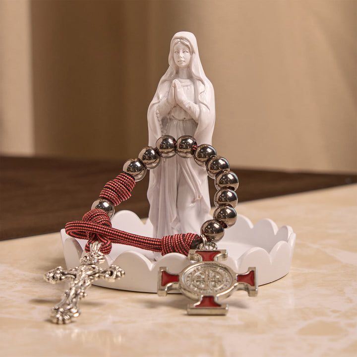 Christianartworkshop All-Place Portable Paracord Pocket Rosary with Crucifix & St. Benedict: Faith for Every Spot - image 2