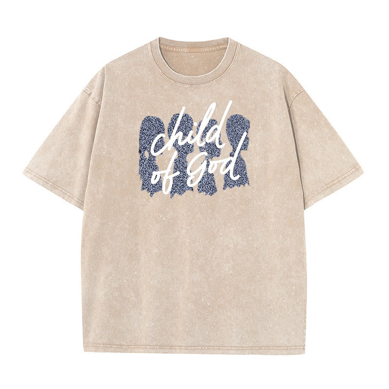 Christianartworkshop Child of God Unisex Washed T-Shirt - Apricot - 5XL - image 8