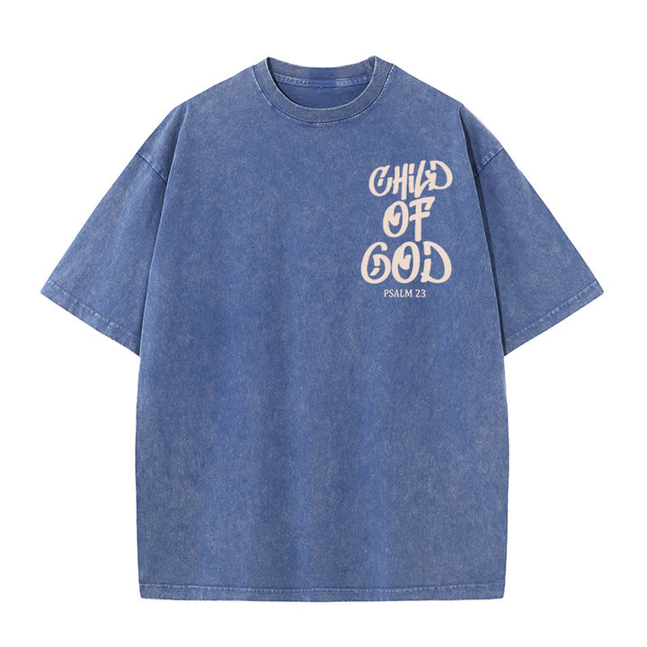 Christianartworkshop Chic Spiritual Child of God Psalm 23 Unisex Washed T-Shirt - image 10