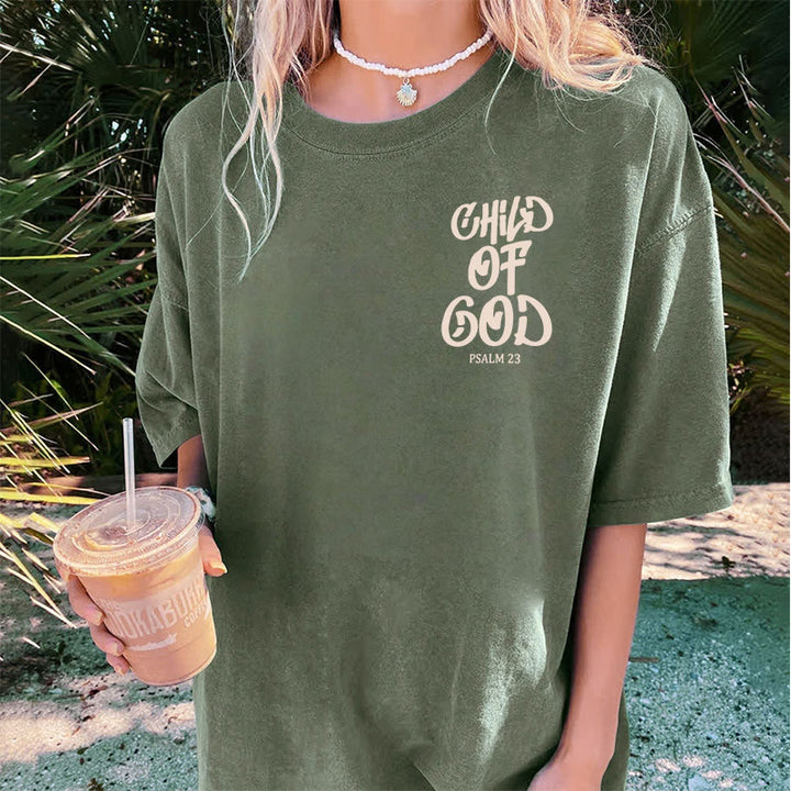 Christianartworkshop Chic Spiritual Child of God Psalm 23 Unisex Washed T-Shirt - image 8