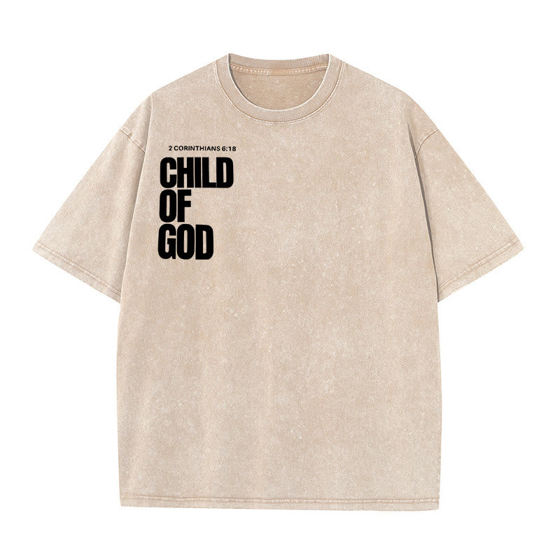 Christianartworkshop Minimalist Child of God Unisex Washed T-Shirt: Bold Faith in Clean Design - image 14