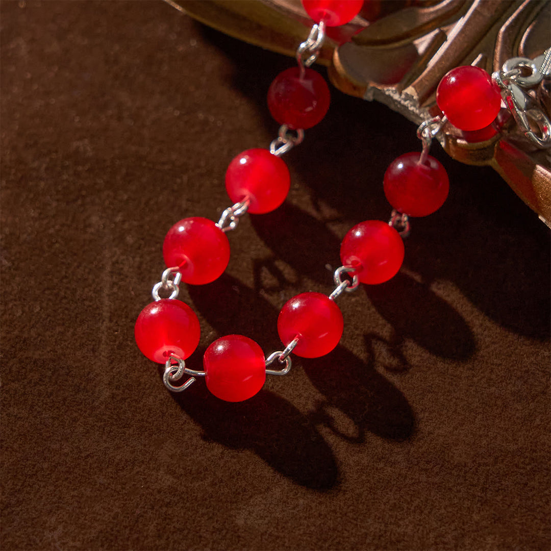 Christianartworkshop Dual-Use Red Agate Keychain & Pocket Rosary Adorned with Silver Angel Wing: Carry Divine Protection - image 7