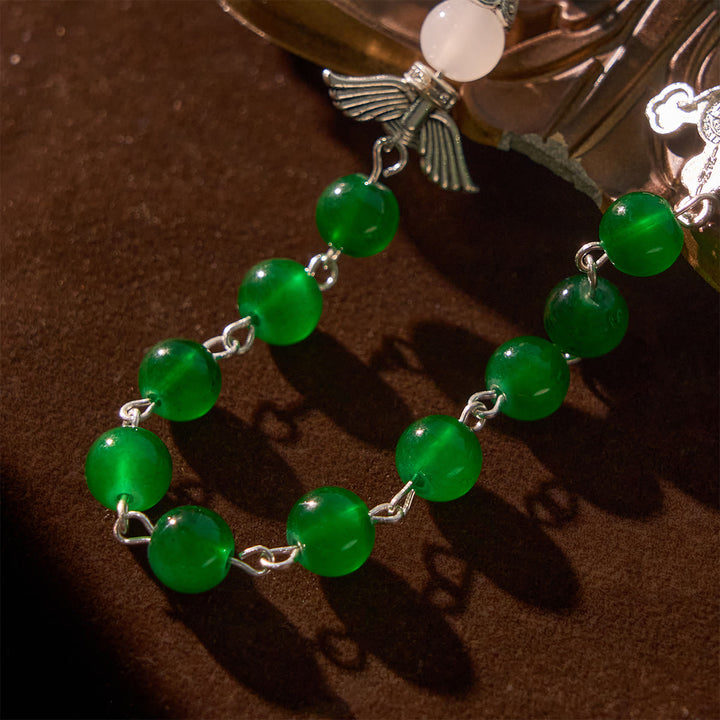 Christianartworkshop Multifunctional Tri-Color Gem Keychain & Pocket Rosary Blessed with Angle Wing - image 6