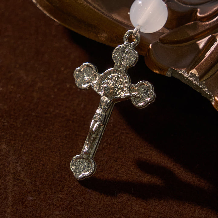 Christianartworkshop Multifunctional Tri-Color Gem Keychain & Pocket Rosary Blessed with Angle Wing - image 12