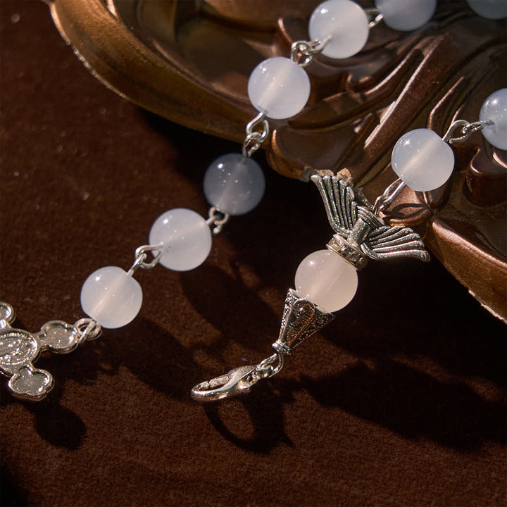 Christianartworkshop Multifunctional Tri-Color Gem Keychain & Pocket Rosary Blessed with Angle Wing - image 13