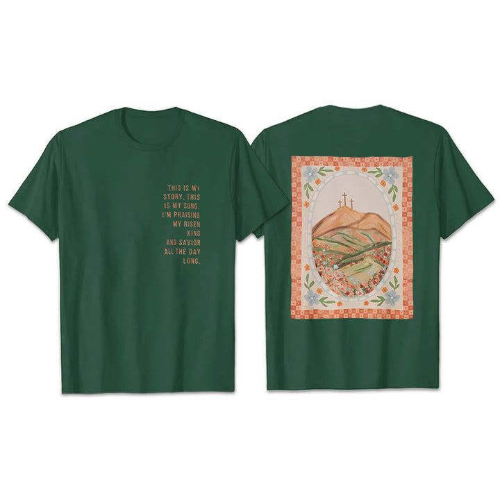 Christianartworkshop This is My Story, This is My Song Graphic T-Shirt  - Dark Green - 2XL - image 29
