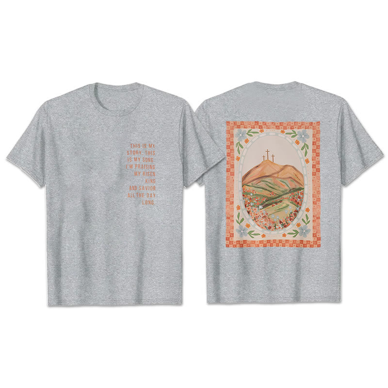 Christianartworkshop This is My Story, This is My Song Graphic T-Shirt  - Grey - 2XL - image 11