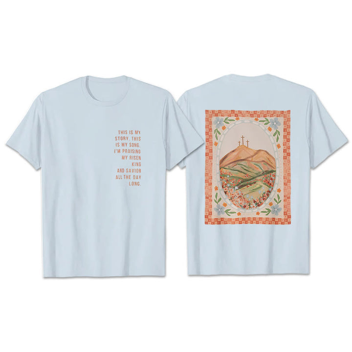 Christianartworkshop This is My Story, This is My Song Graphic T-Shirt  - Blue - 2XL - image 20