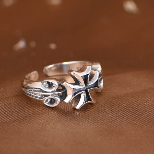 Christianartworkshop Minimalist 925 Silver Adjustable Maltese Cross Band Ring: Precious Heirloom of Faith - image 2